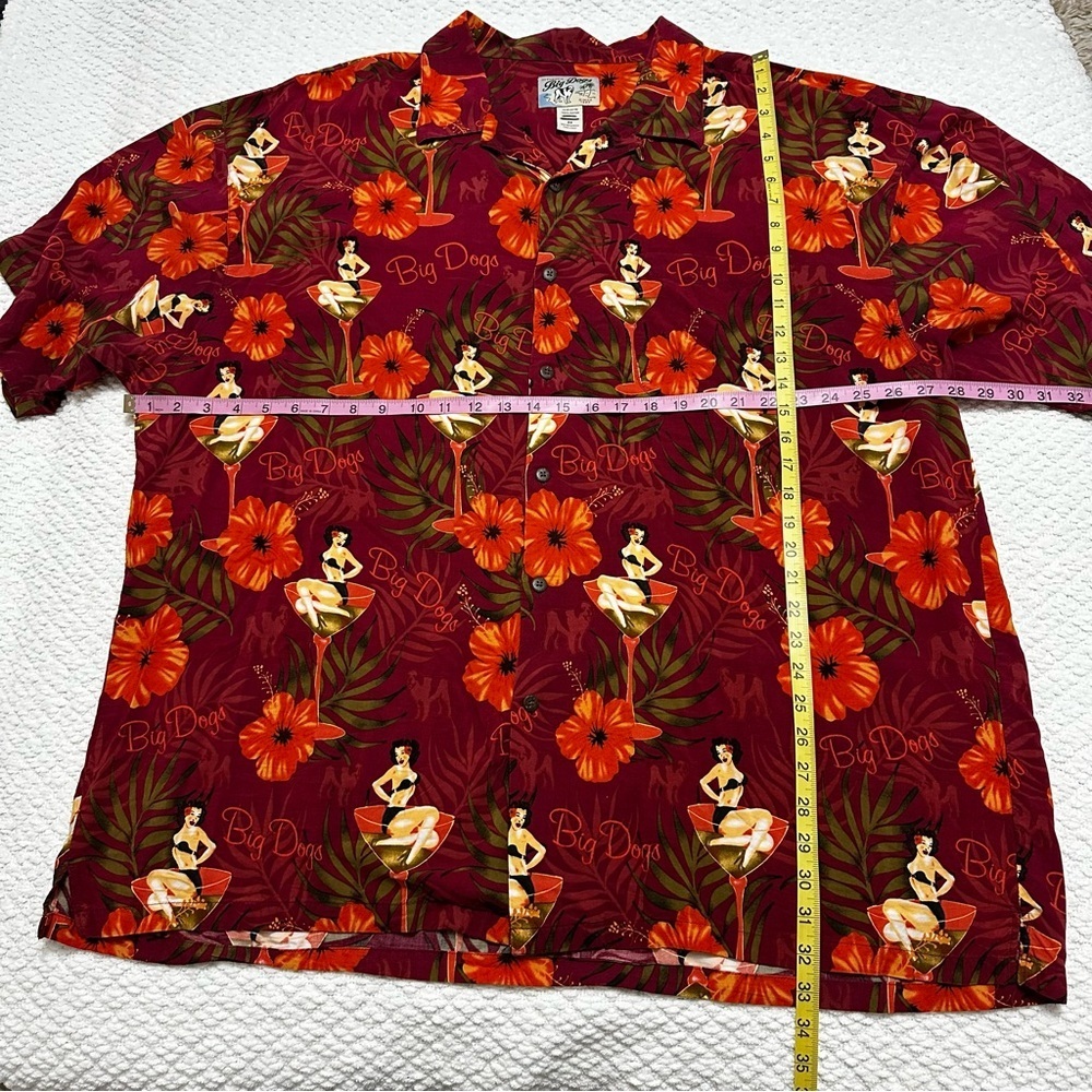 Big Dogs Hawaiian Shirt Girl in Martini Glass Hula Men’s Size 3X - Picture 4 of 6